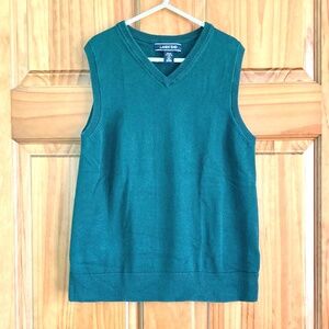 Boy’s size 10-12 Lands’ End green knit sweater vest